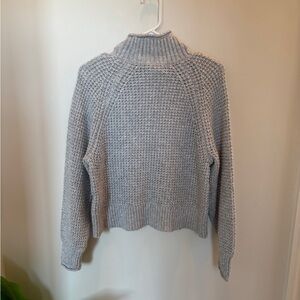 American Eagle Chunky Knit High Turtle Neck Boxy Fit Sweater - Gray - Small